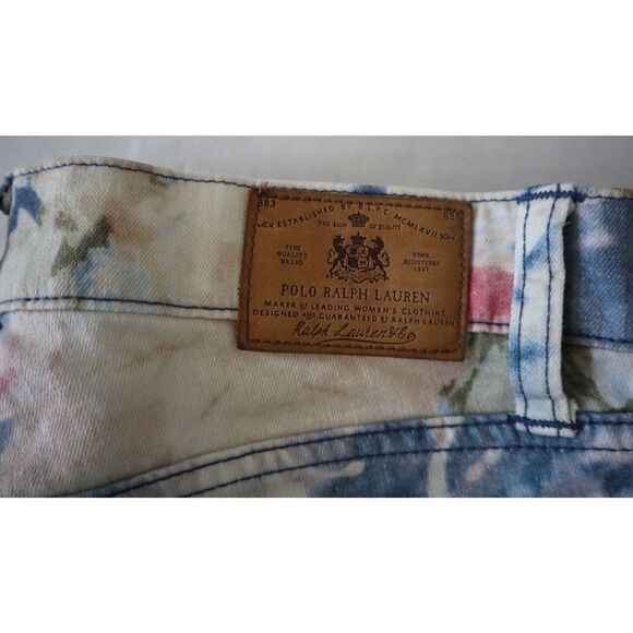 Polo Ralph Lauren Women's Sz 26 Floral Print Emma Tompkins Skinny Jeans - Picture 5 of 15